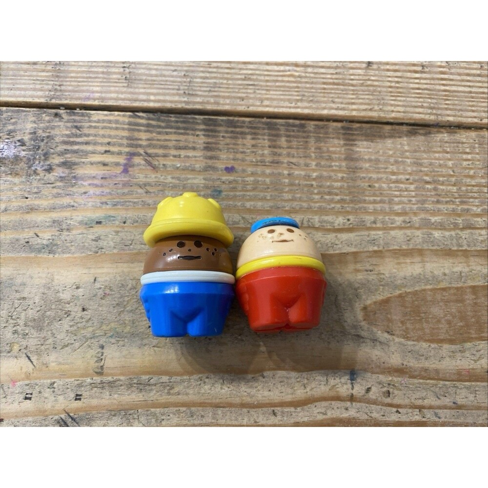 Vintage Little Tikes Chunky People Square Bottoms LOT OF 2 Construction
